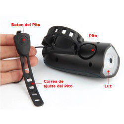 Luz Recargable Para Bicicleta Con  Bocina