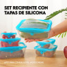 Set Recicpientes con Tapa en Silicona