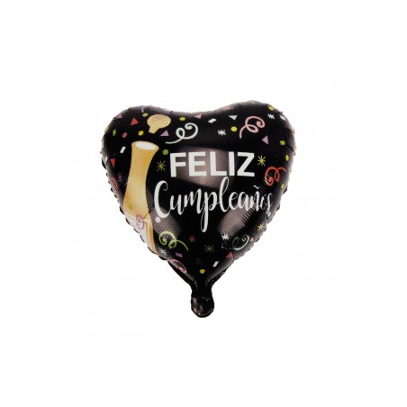 Globo M18" Corazón Feliz Cumpleaños