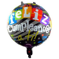 Globo M18" Redondo Feliz Cumpleaños 2