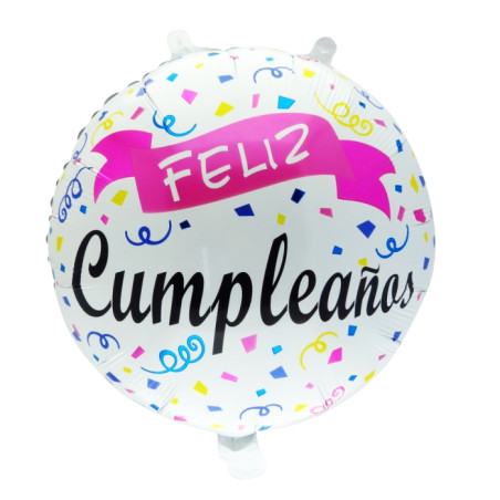 Globo M18" Redondo Feliz Cumpleaños 3